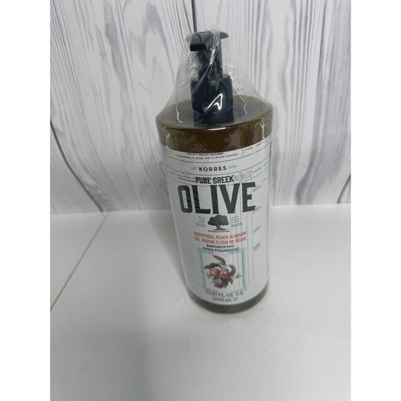 Korres Pure Greek Olive Showergel, 33.81 fl oz. 1000 ML, Sealed Peach Blossom - Picture 1 of 3